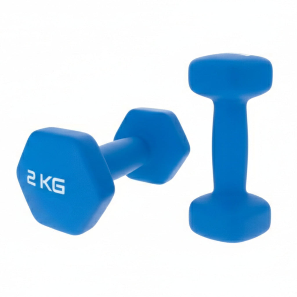 Set 2 Gantere Fitness din Fonta si Vinil, 2 x 2 kg, Albastru 5