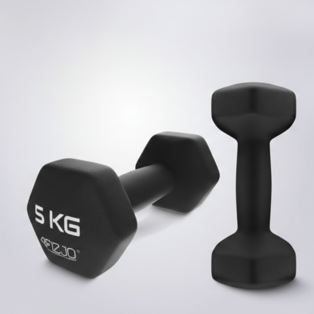 Set 2 Gantere Fitness din Fonta si Vinil – 2 x 5 kg, Negru 2