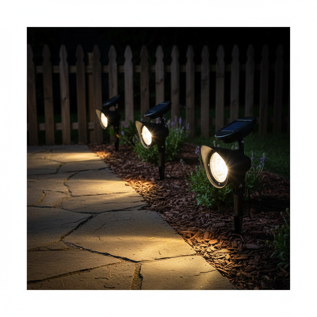 Set 2 Lampi Solare LED pentru Gradina, Lampa Reglabila, Impermeabil IP65 4