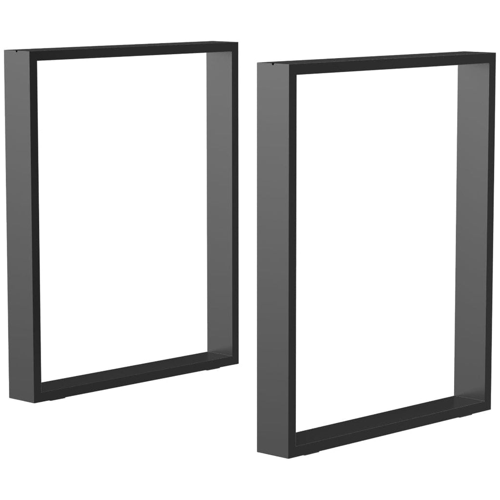 Set 2 Picioare Masa Metalice, Forma Dreptunghiulara, Otel Negru, 60x8x72 cm 1