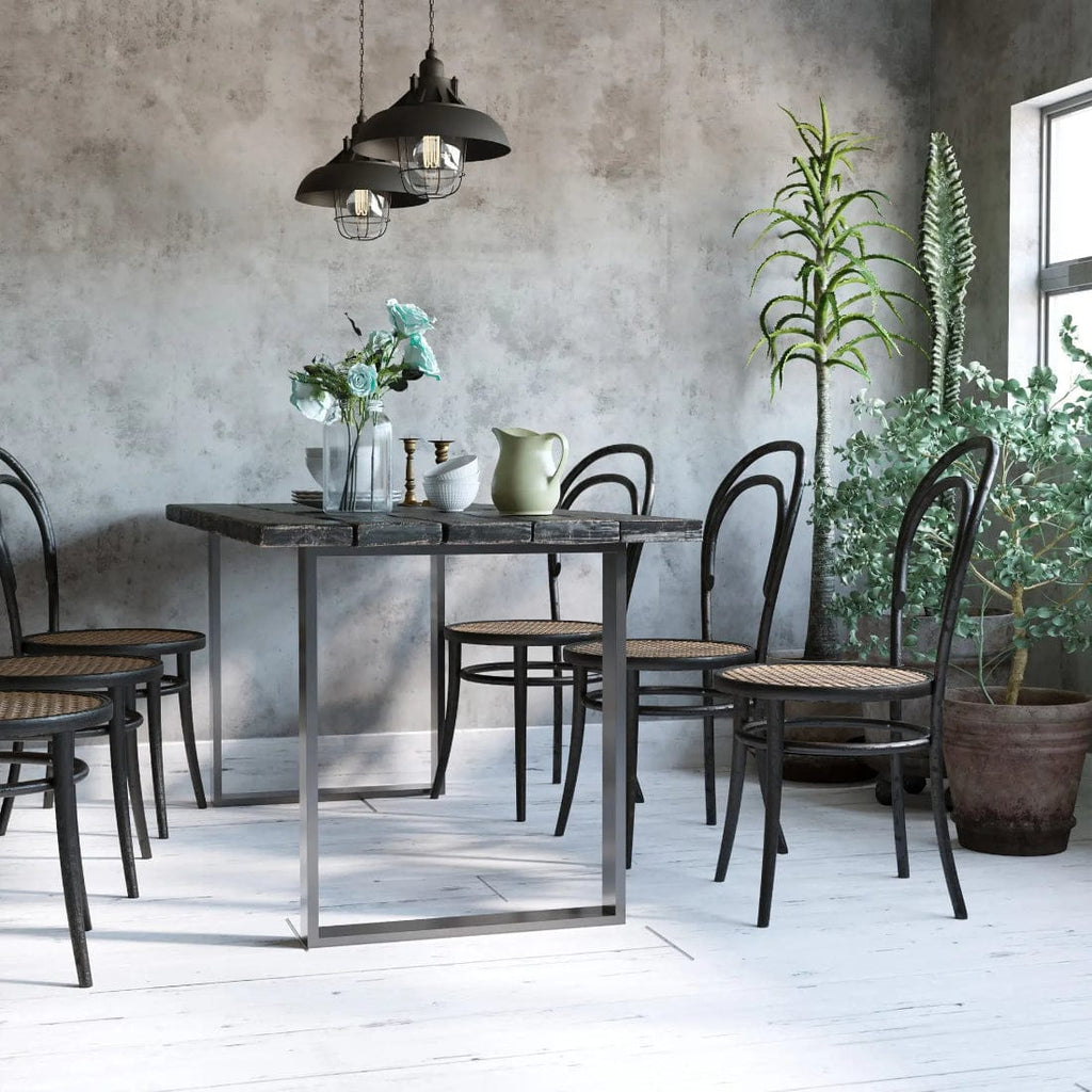 Set 2 Picioare Masa Metalice, Forma Dreptunghiulara, Otel Negru, 60x8x72 cm 3
