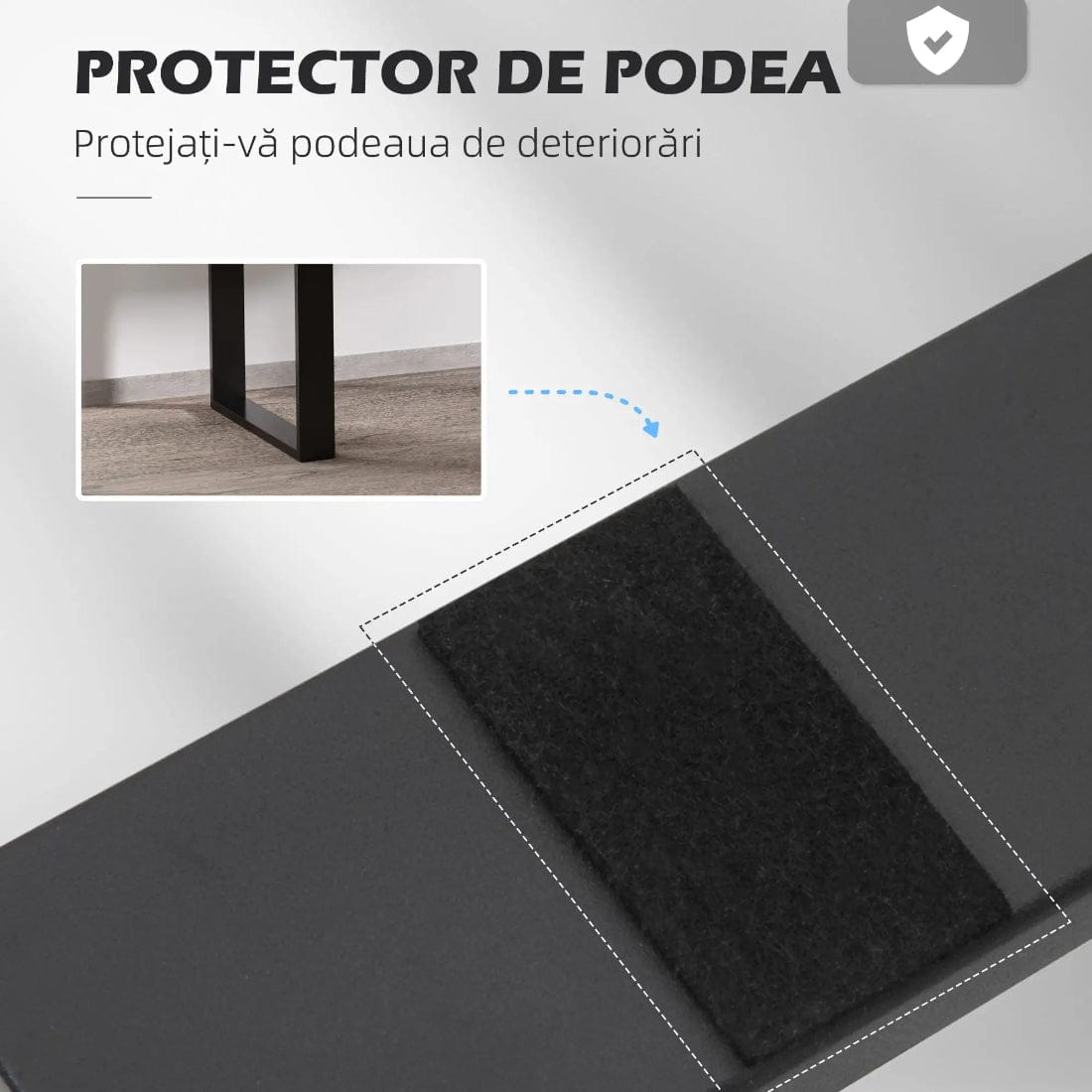 Set 2 Picioare Masa Metalice, Forma Dreptunghiulara, Otel Negru, 60x8x72 cm 4