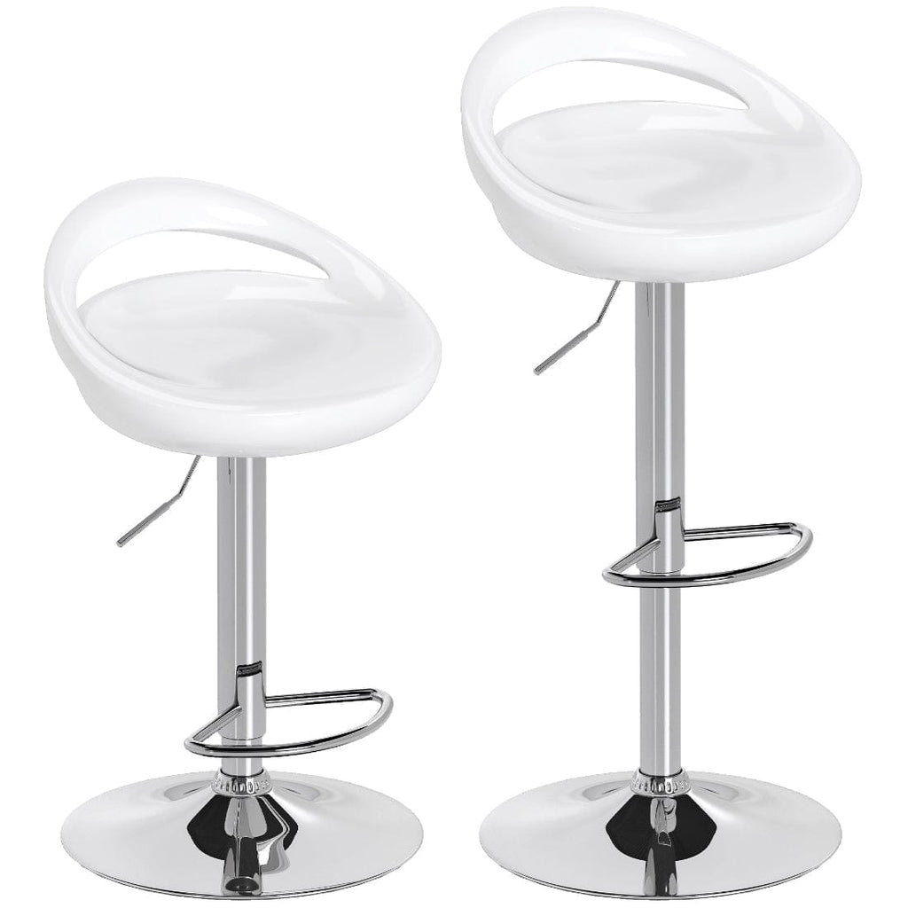 Set 2 Scaune de Bar Rotative ABS Alb, Reglabile 76-96 cm, Stabilitate si Confort 1
