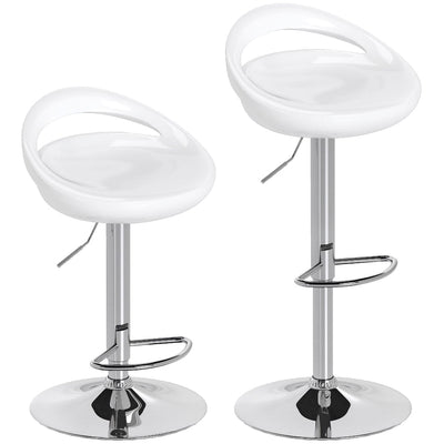 Set 2 Scaune de Bar Rotative ABS Alb, Reglabile 76-96 cm, Stabilitate si Confort 1