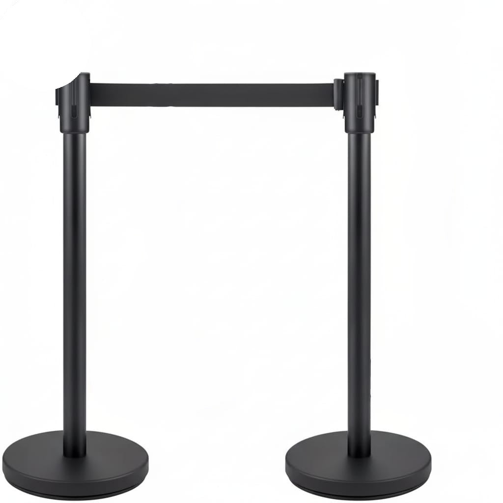 Set 2 Stalpi Delimitare cu Banda Retractabila 2m, Sistem Ghidare Persoane 1