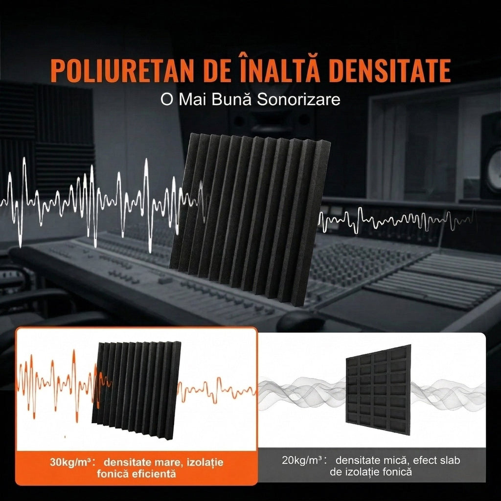 Set 24 Panouri Burete Cofrat – 30x30x5 cm, Autoadezive, Densitate Ridicata 4