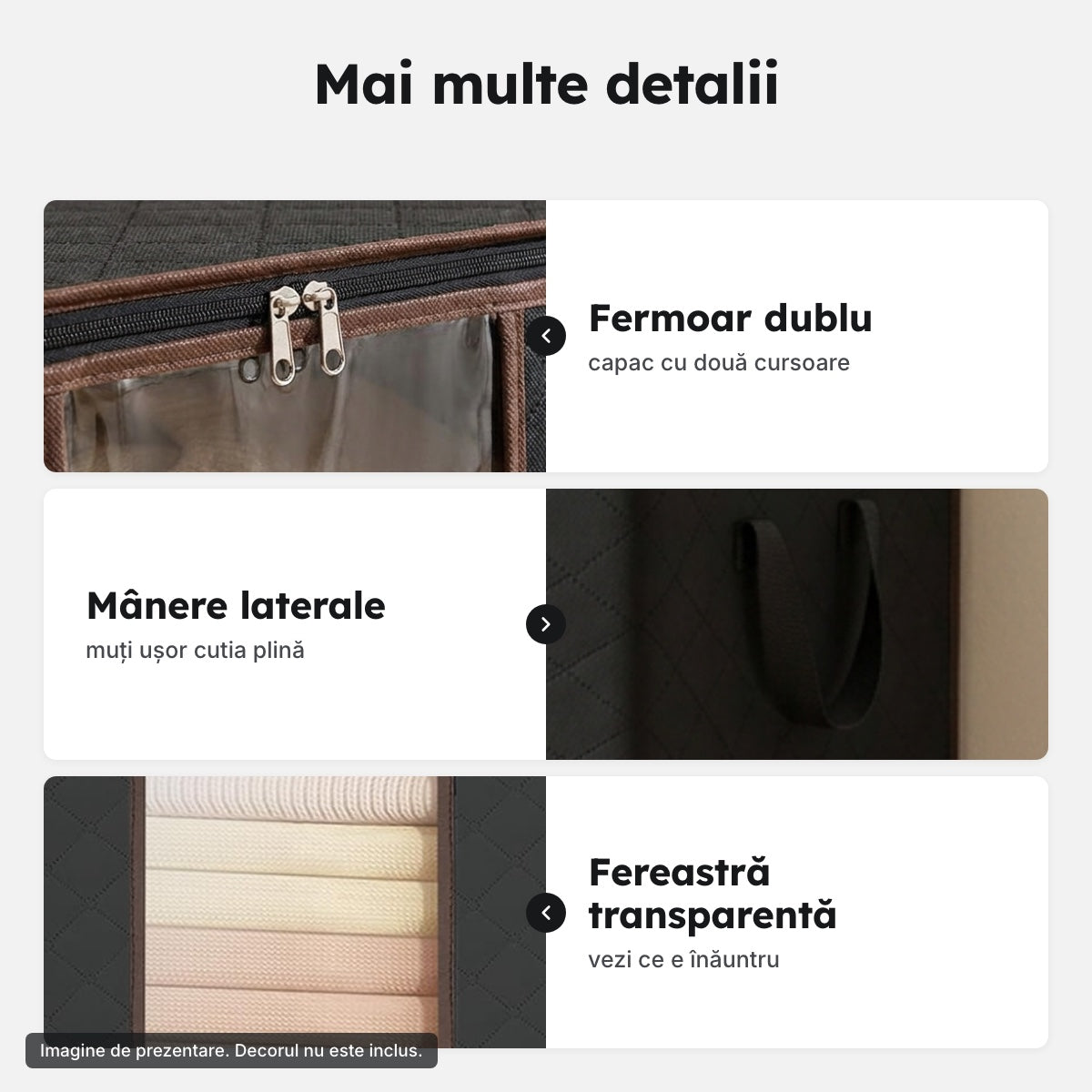 Set 3 cutii textile 84 L – Mai multe detalii