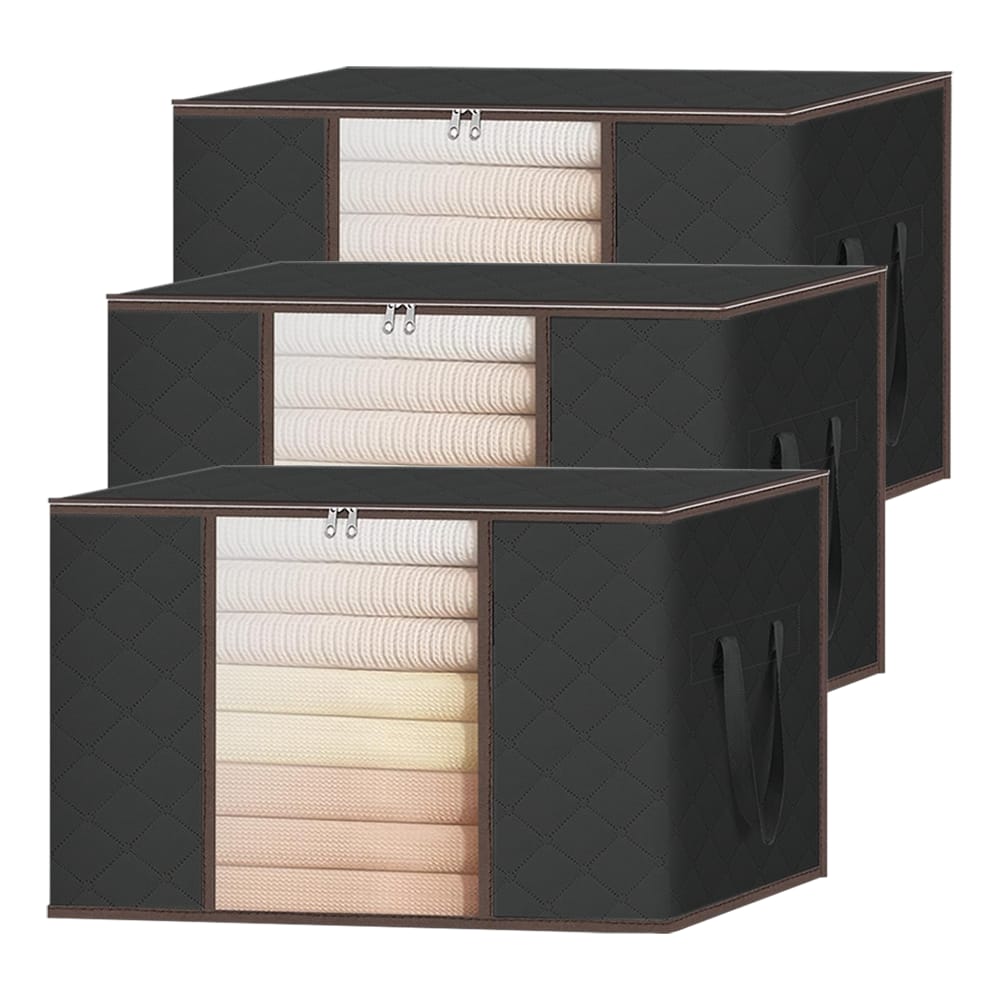 Set 3 Cutii depozitare 84L pliabile cu fereastră transparentă 60x40x35 cm 1