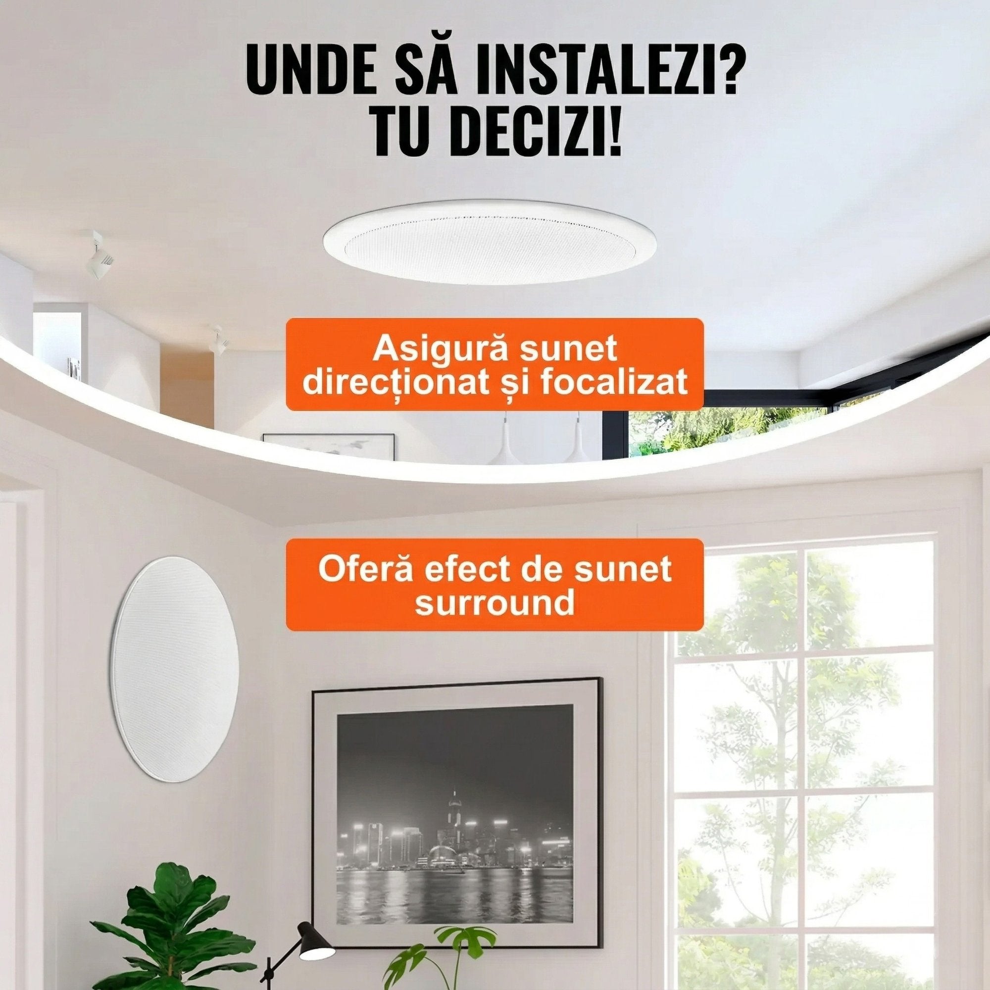 Set 4 Boxe Incastrabile pentru Tavan Si Perete – 8 inch, 20W, Alb 3