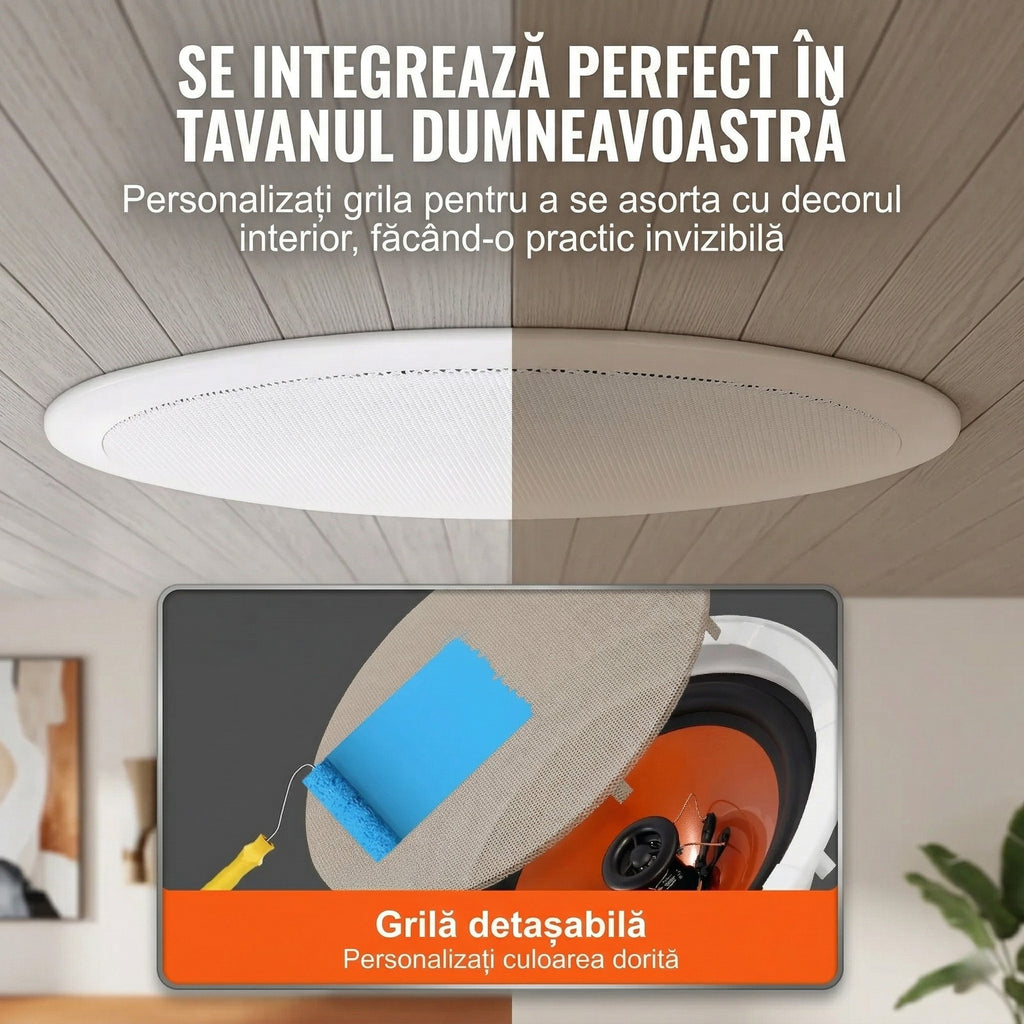 Set 4 Boxe Incastrabile pentru Tavan Si Perete – 8 inch, 20W, Alb 4