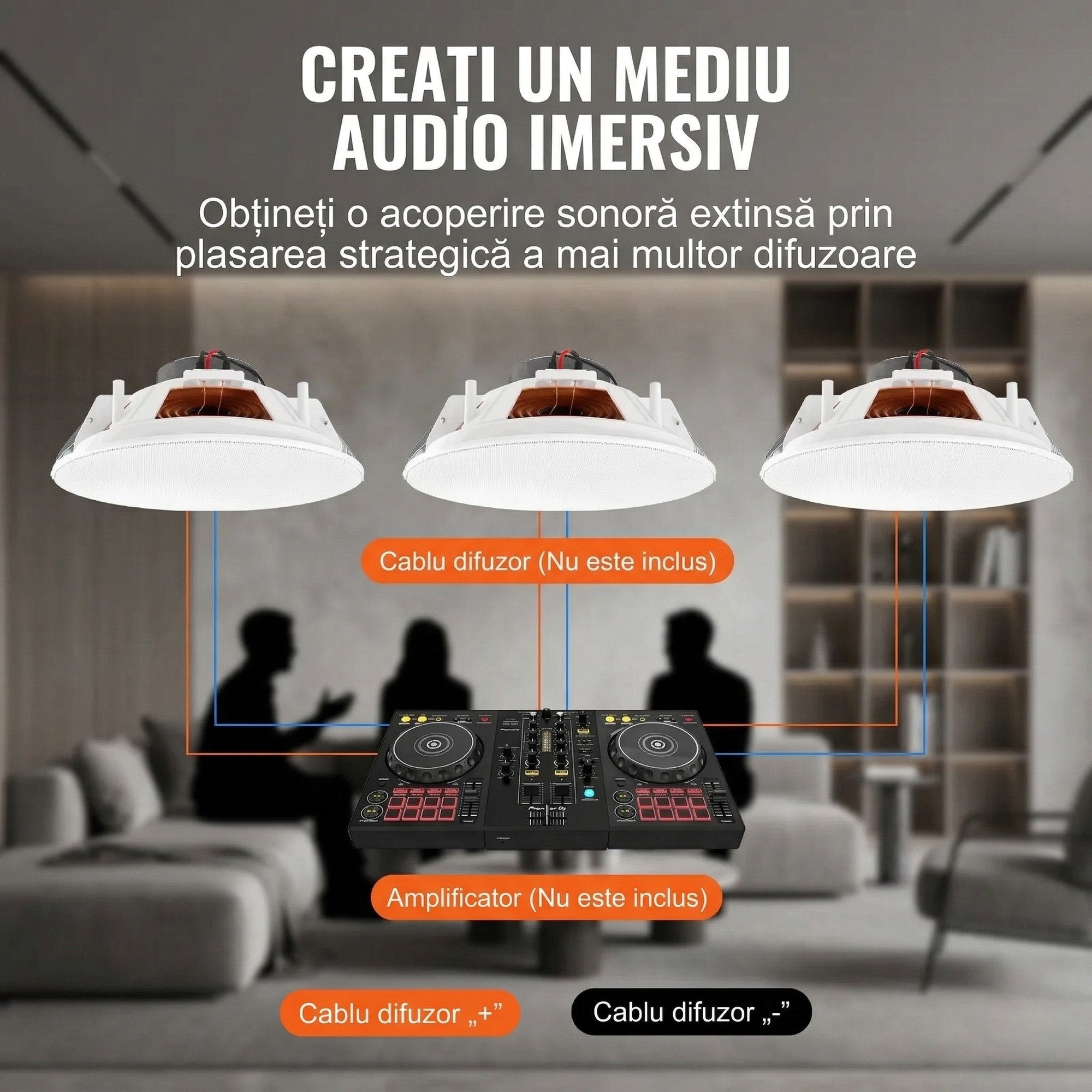 Set 4 Boxe Incastrabile pentru Tavan Si Perete – 8 inch, 20W, Alb 5