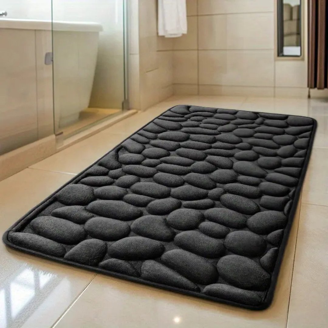 Set 4 Covorașe de Baie Antiderapante, Negru 2