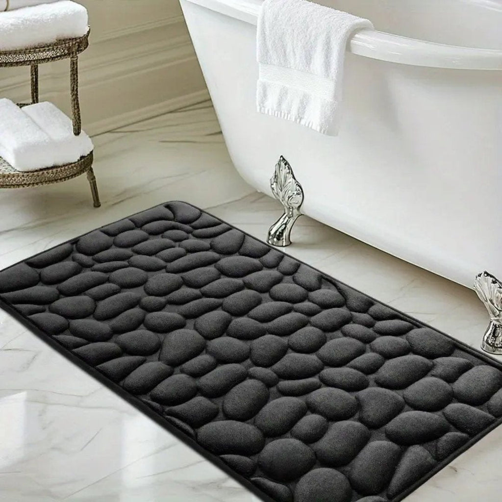 Set 4 Covorașe de Baie Antiderapante, Negru 3