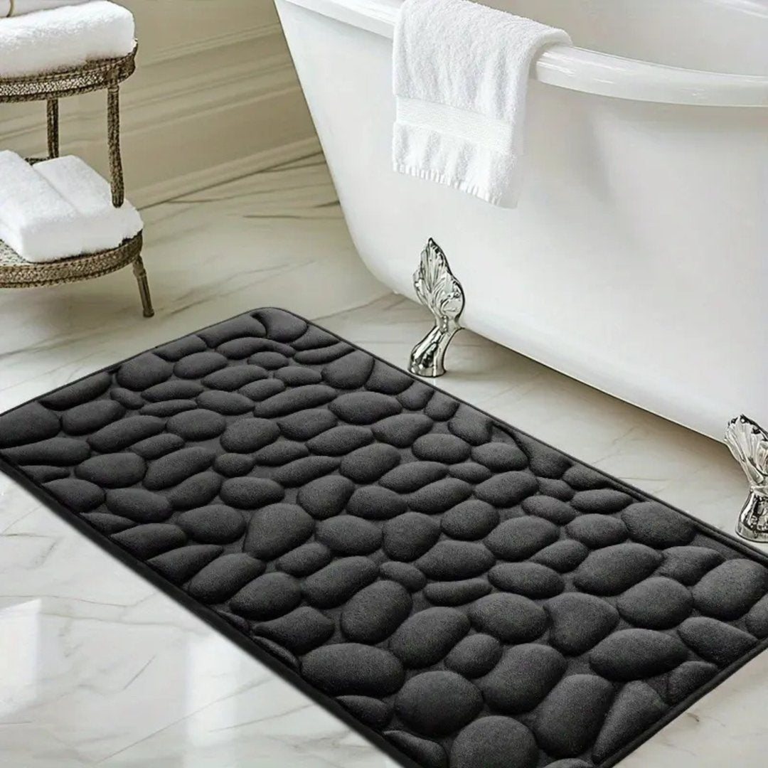 Set 4 Covorașe de Baie Antiderapante, Negru 3
