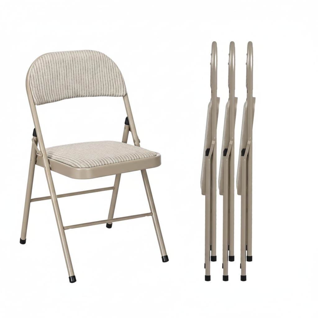 Set 4 Scaune Pliabile pentru Interior, Structura Metalica Rezistenta, Tapiterie Piele PU, Spatar Ergonomic 2