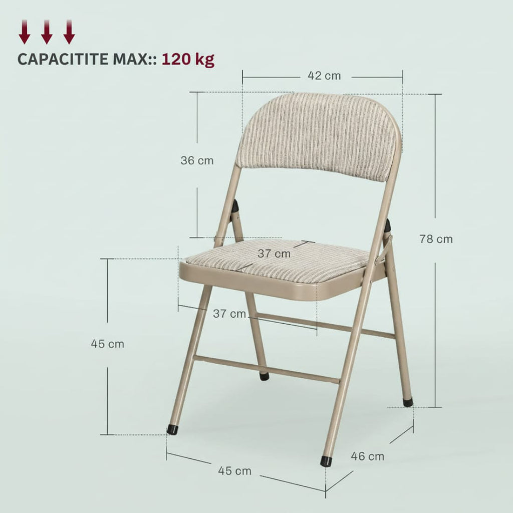 Set 4 Scaune Pliabile pentru Interior, Structura Metalica Rezistenta, Tapiterie Piele PU, Spatar Ergonomic 5