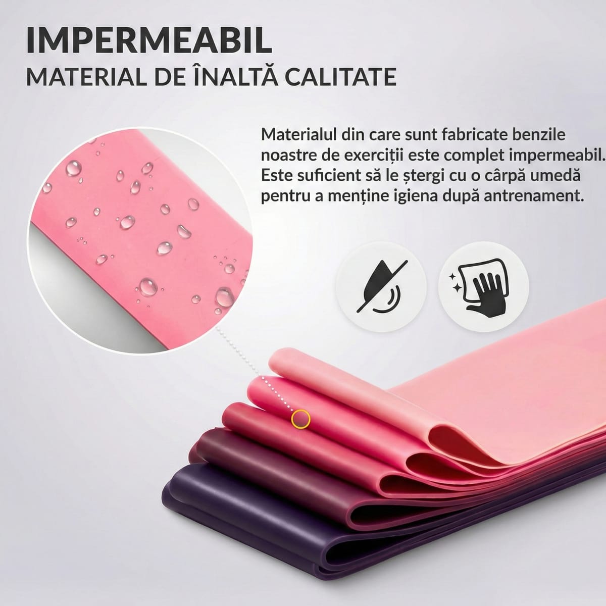 Set 5 Benzi Elastice Fitness, Mini Power Band, Latex Natural, 5 Niveluri Rezistenta, Yoga & Pilates 2