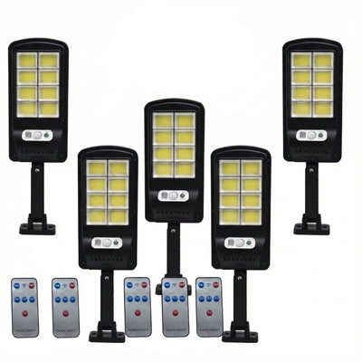 Set 5 Lampi Solare LED COB 160, cu Senzor de Miscare si Telecomanda, Iluminat Exterior, Incarcare Solara 1