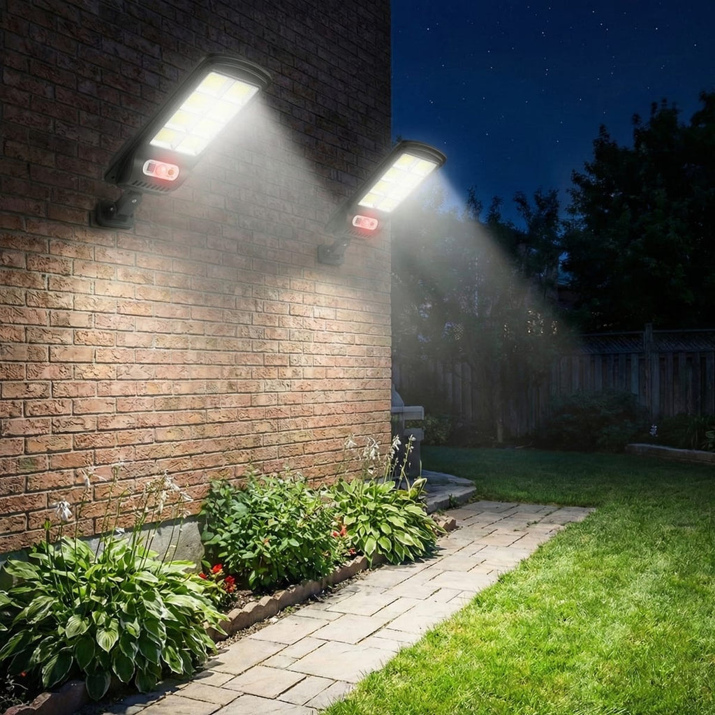 Set 5 Lampi Solare LED COB 160, cu Senzor de Miscare si Telecomanda, Iluminat Exterior, Incarcare Solara 4