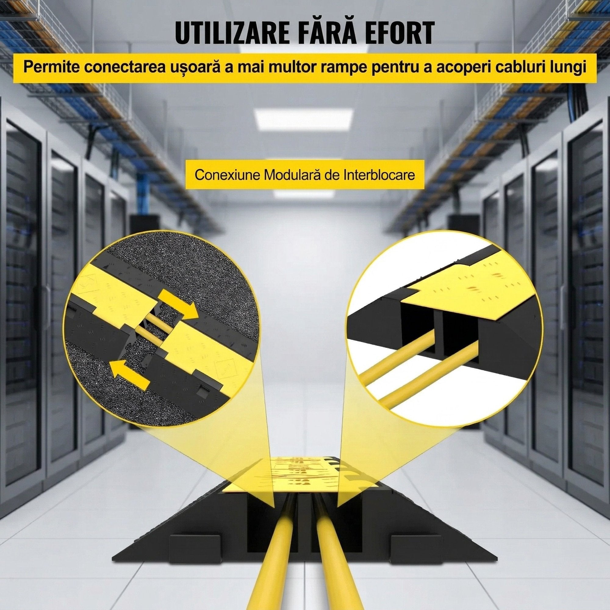 Set 5 Rampe Protectie Cabluri cu 2 Canale – 101x24.5x5 cm, Capacitate 5 Tone 6