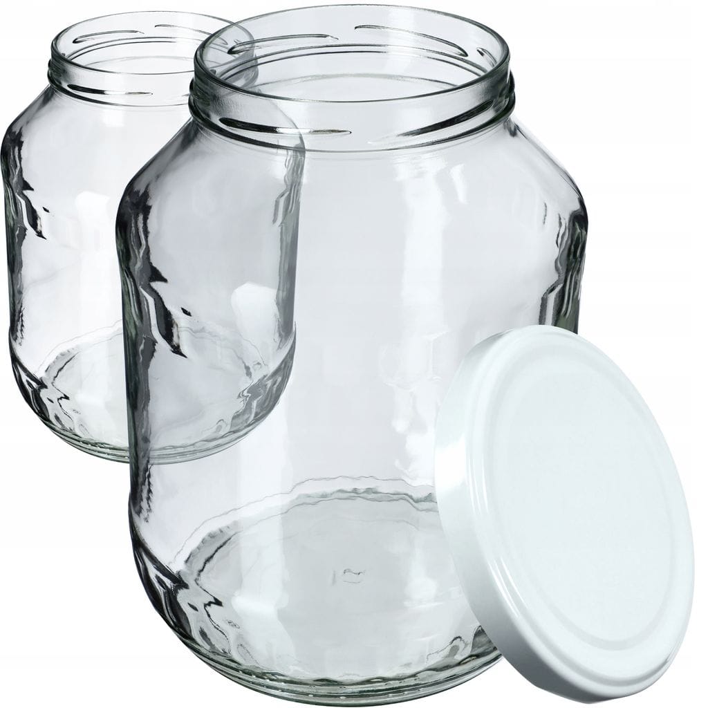 Set 50 capace pentru borcane, albe, capace metalice pentru conserve si dulceturi, 65 mm 2