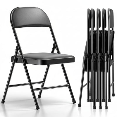 Set 6 scaune pliante cu sezut Buretat, 42x42x78 cm, Cadru Metalic, pentru Evenimente/Casa 1