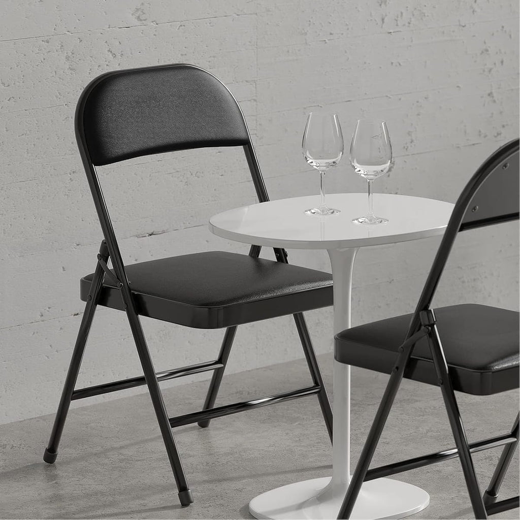 Set 6 scaune pliante cu sezut Buretat, Cadru Metalic, pentru Evenimente/Casa - Imagine 2