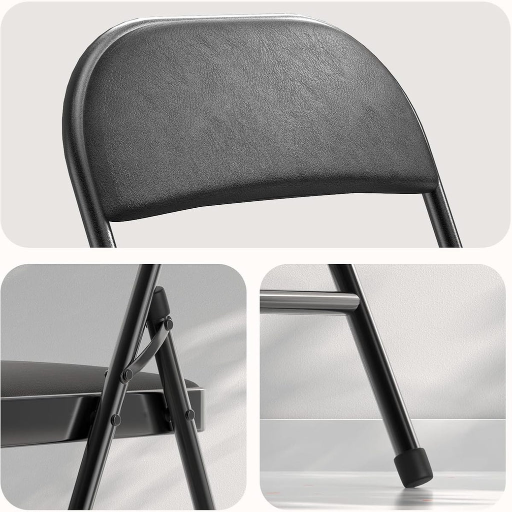 Set 6 scaune pliante cu sezut Buretat, Cadru Metalic, pentru Evenimente/Casa - Imagine 4