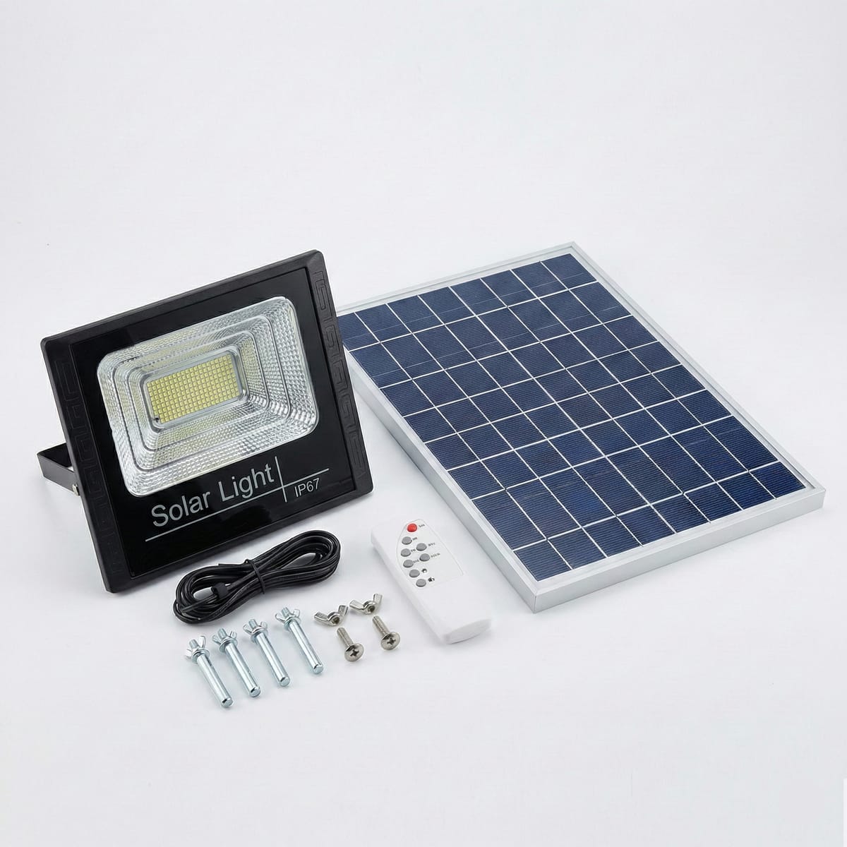 Set Complet Lampa Solara 30W cu Panou, Kit Montaj Inclus, 2 Moduri Iluminat 1