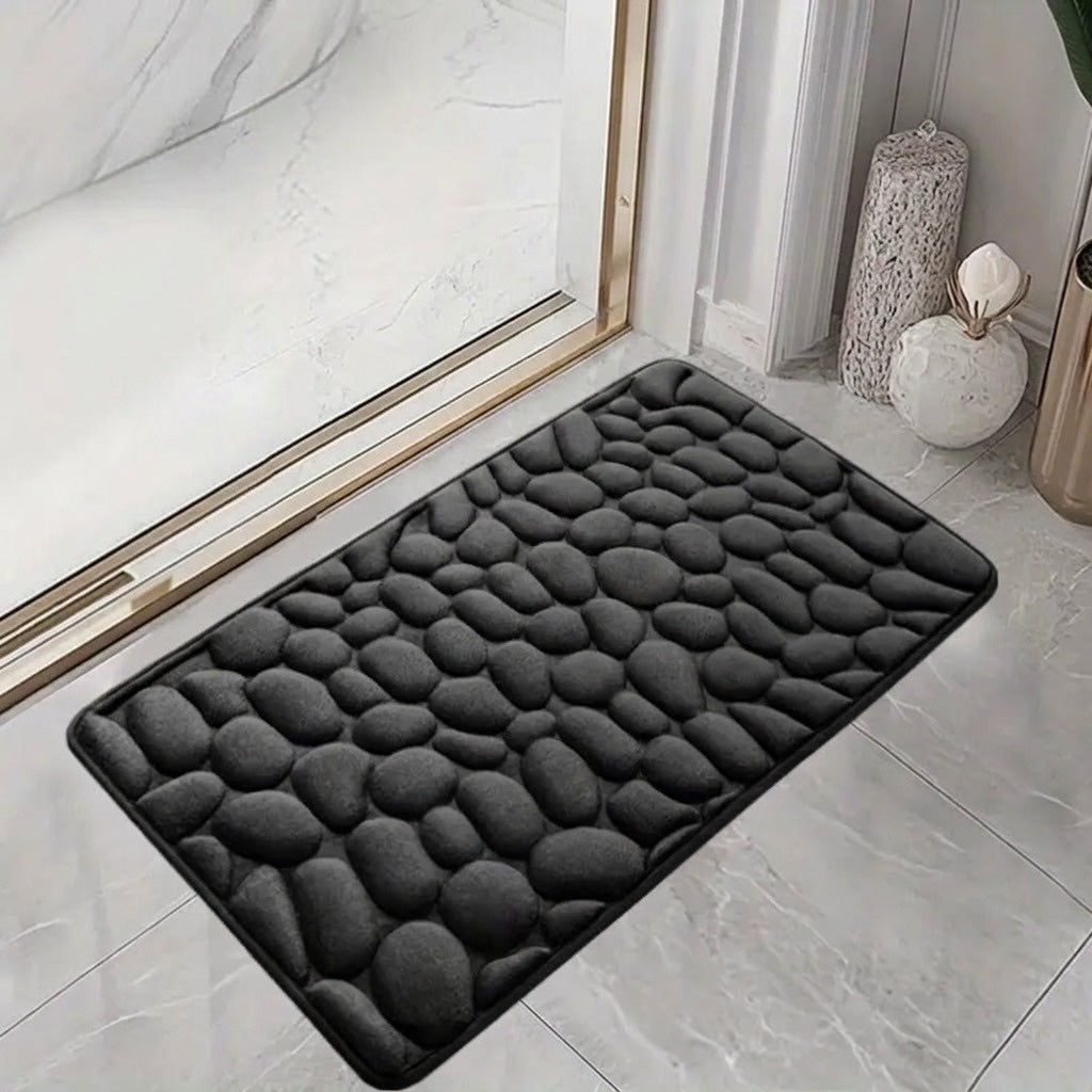 Set 4 Covorașe de Baie Antiderapante, Negru 4