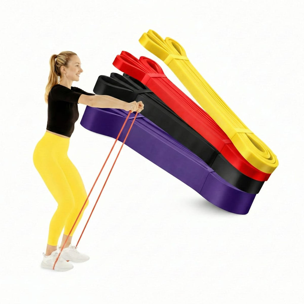 Set de 4 Elastice de Rezistență FitBase, Latex Natural, Antrenament Versatil 1