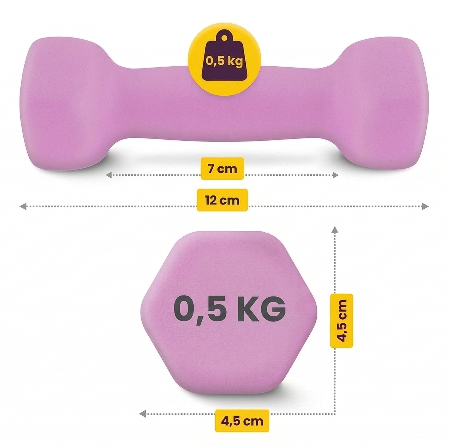 Set Gantere Fitness 7 kg cu Suport – 6 Greutati din Fonta si Neopren/PVC 1