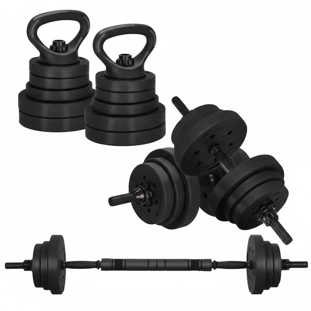 Set Greutati Multifunctionale 19 kg - Gantere, Haltera, Kettlebell, Metal, Maner Antiderapant 2