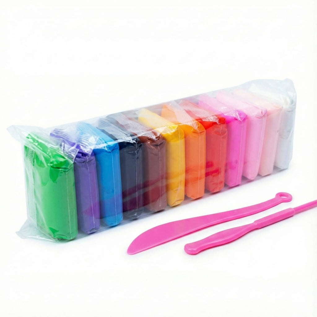 Set plastilina inteligenta, ușor de modelat set complet, 12 culori si accesorii de modelare 1