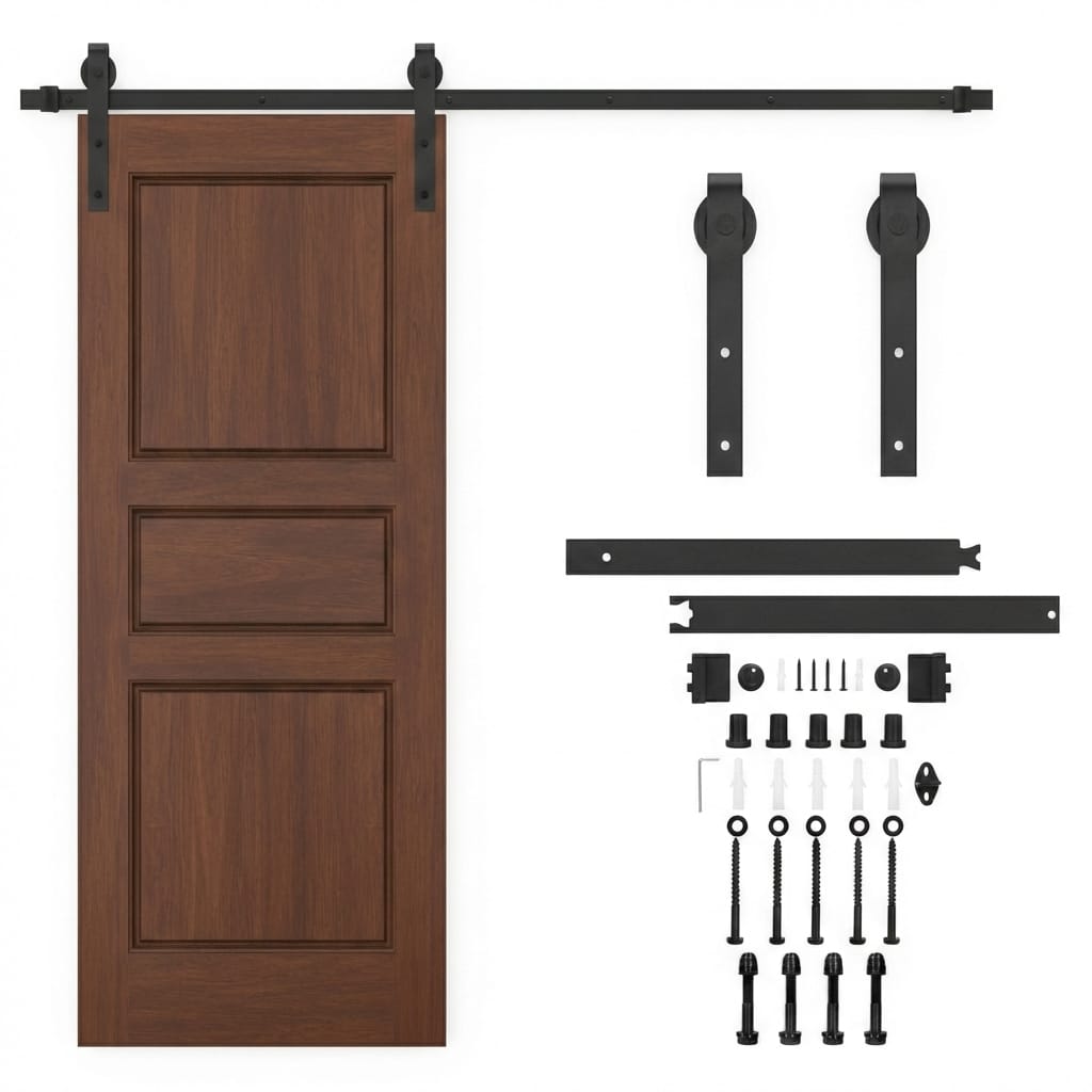Set sina glisare usa cu feronerie, sistem culisare, accesorii montaj usa glisanta interior 1