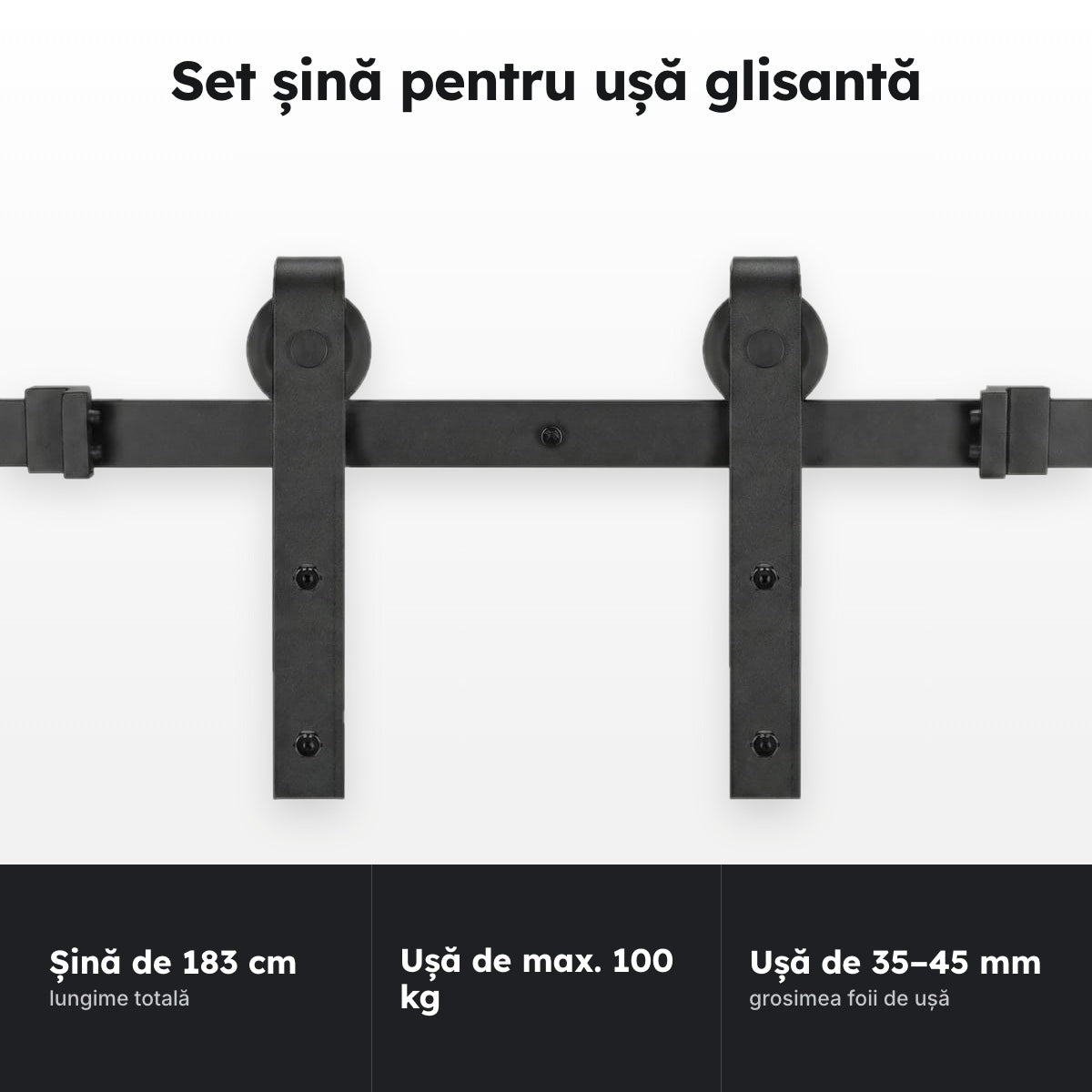 Set șină ușă glisantă 183 cm – Set șină pentru ușă glisantă