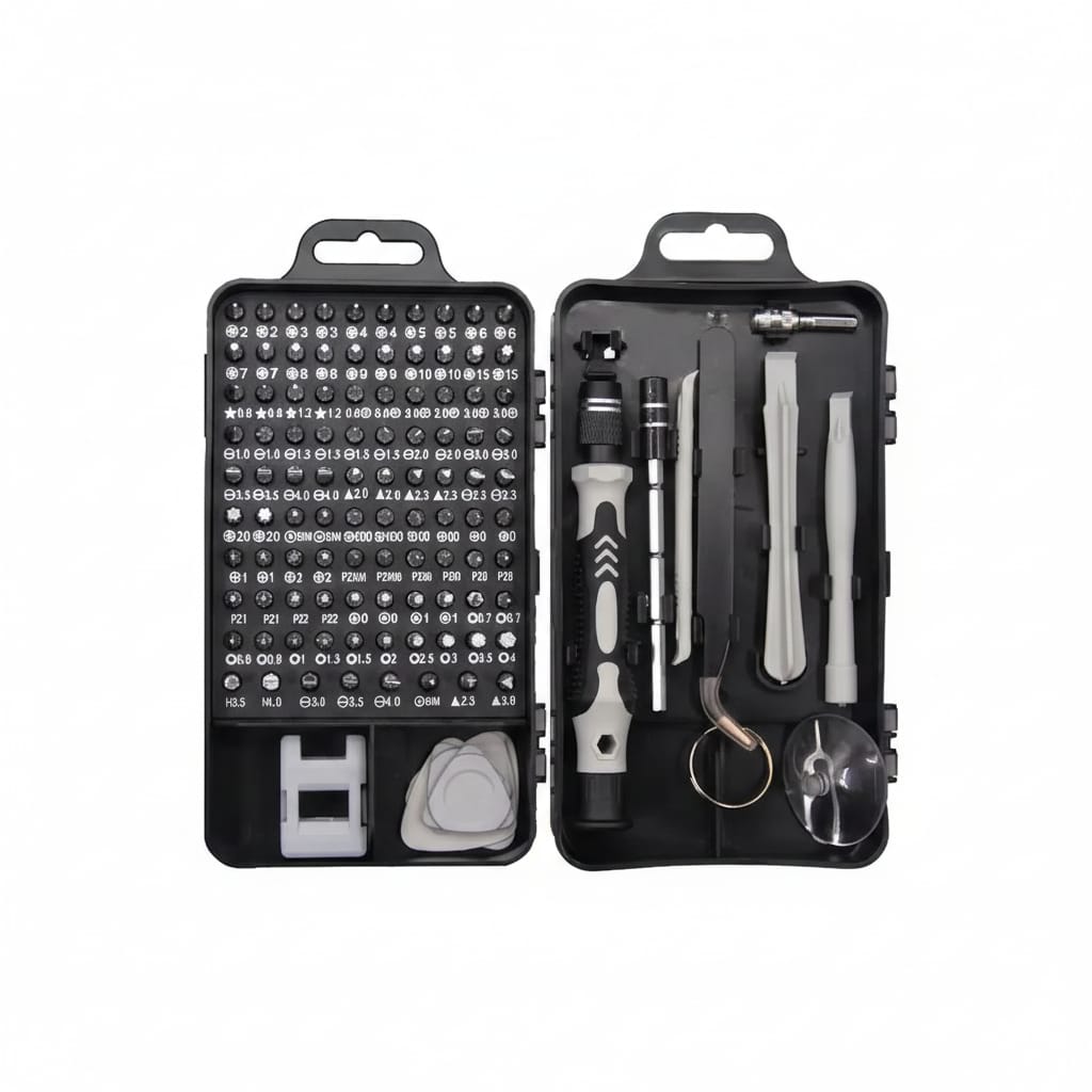 Set surubelnita de precizie cu 122 capete interschimbabile, trusa compacta pentru reparatii electronice 1