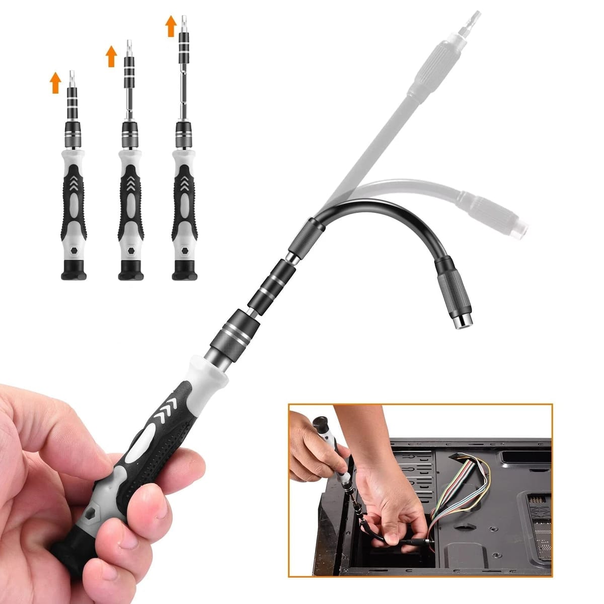 Set surubelnita de precizie cu 122 capete interschimbabile, trusa compacta pentru reparatii electronice 3