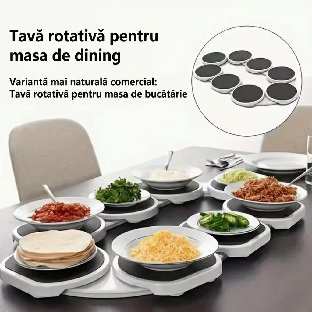 Tăvile pe masă, cu preparate