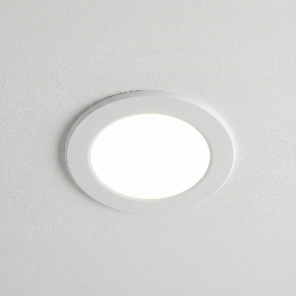 Spot LED incastrat ECO 6W rotund alb, 100mm, alb rece, pentru tavan rigips