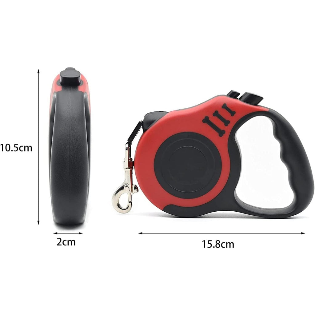 Lesă Retractabilă pentru Câini, 3m/5m, Flexi Automat, pentru Plimbare