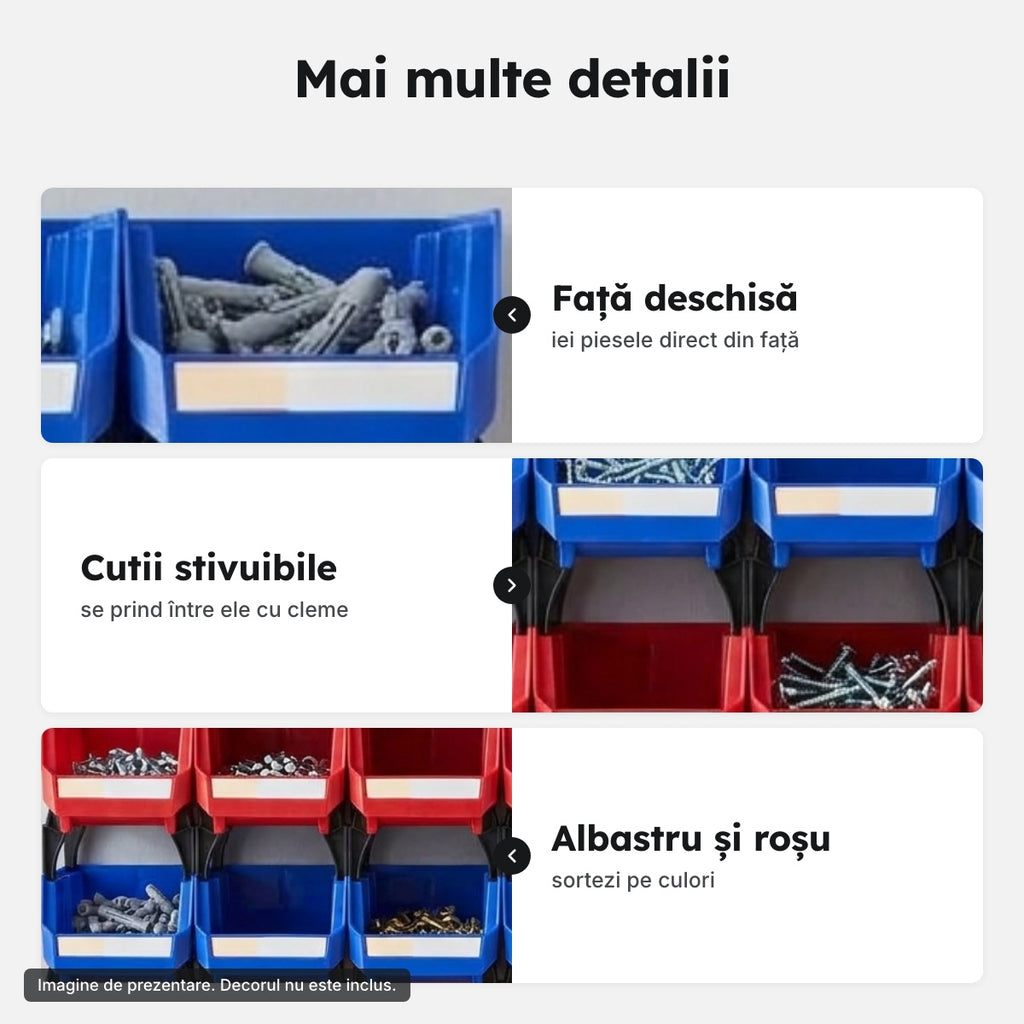 Set 24 cutii depozitare – Mai multe detalii