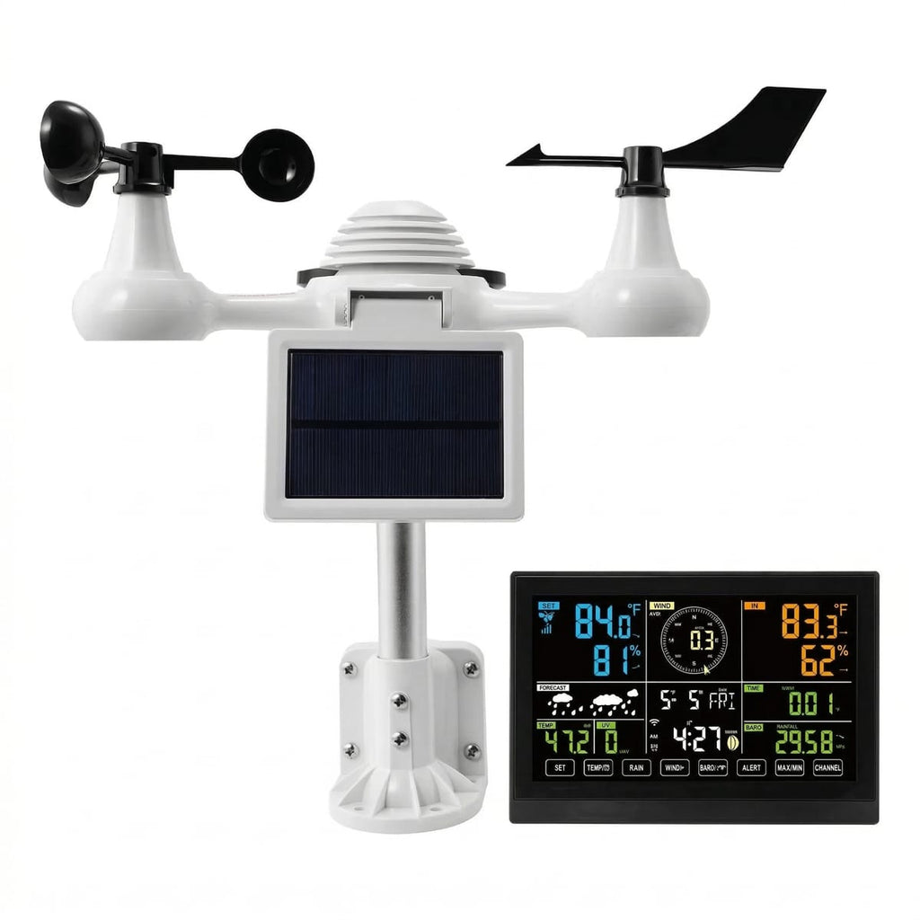 Statie Meteo Wi-Fi 7-în-1 cu Senzor Solar – Ecran Color 19 cm, Monitorizare Aplicatie 1