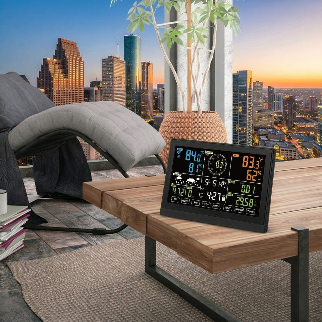 Statie Meteo Wi-Fi 7-în-1 cu Senzor Solar – Ecran Color 19 cm, Monitorizare Aplicatie 6