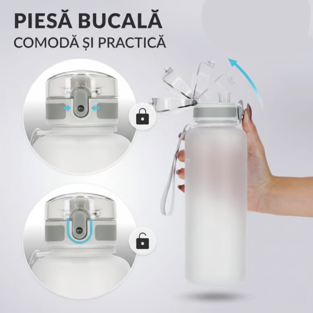 Sticla sport de apa, alba 1000 ml 3