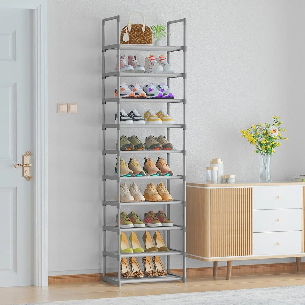 Suport pantofi metalic 10 niveluri, etajera incaltaminte pentru hol si dressing 2