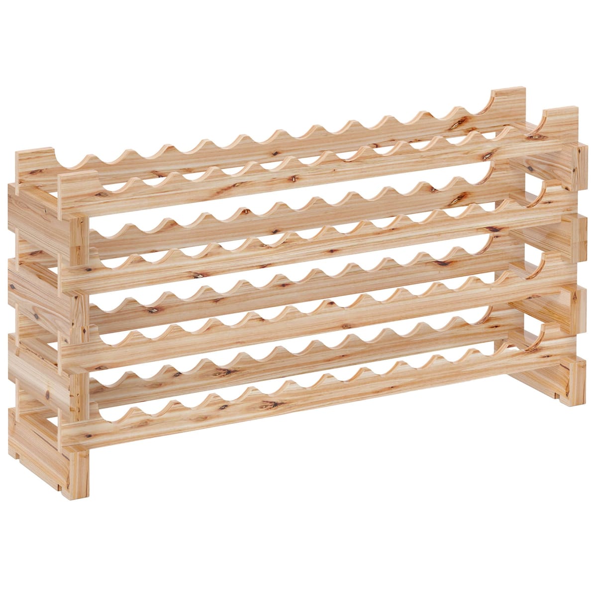 Suport Vinuri 4 Rafturi Lemn Brad Rustic, Design Modular Stabil 1