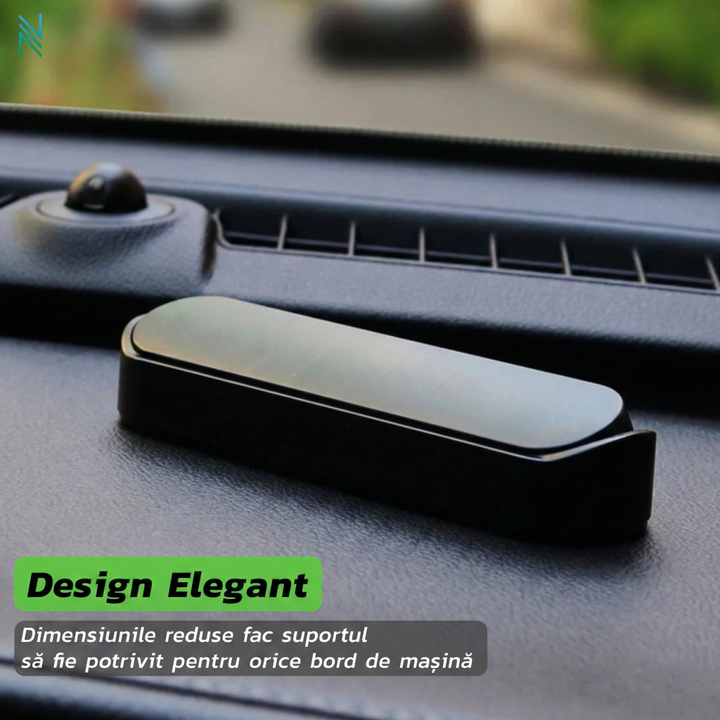 Suport auto pentru numarul de telefon, cu stickere magnetice si adeziv puternic, dimensiuni reduse, negru