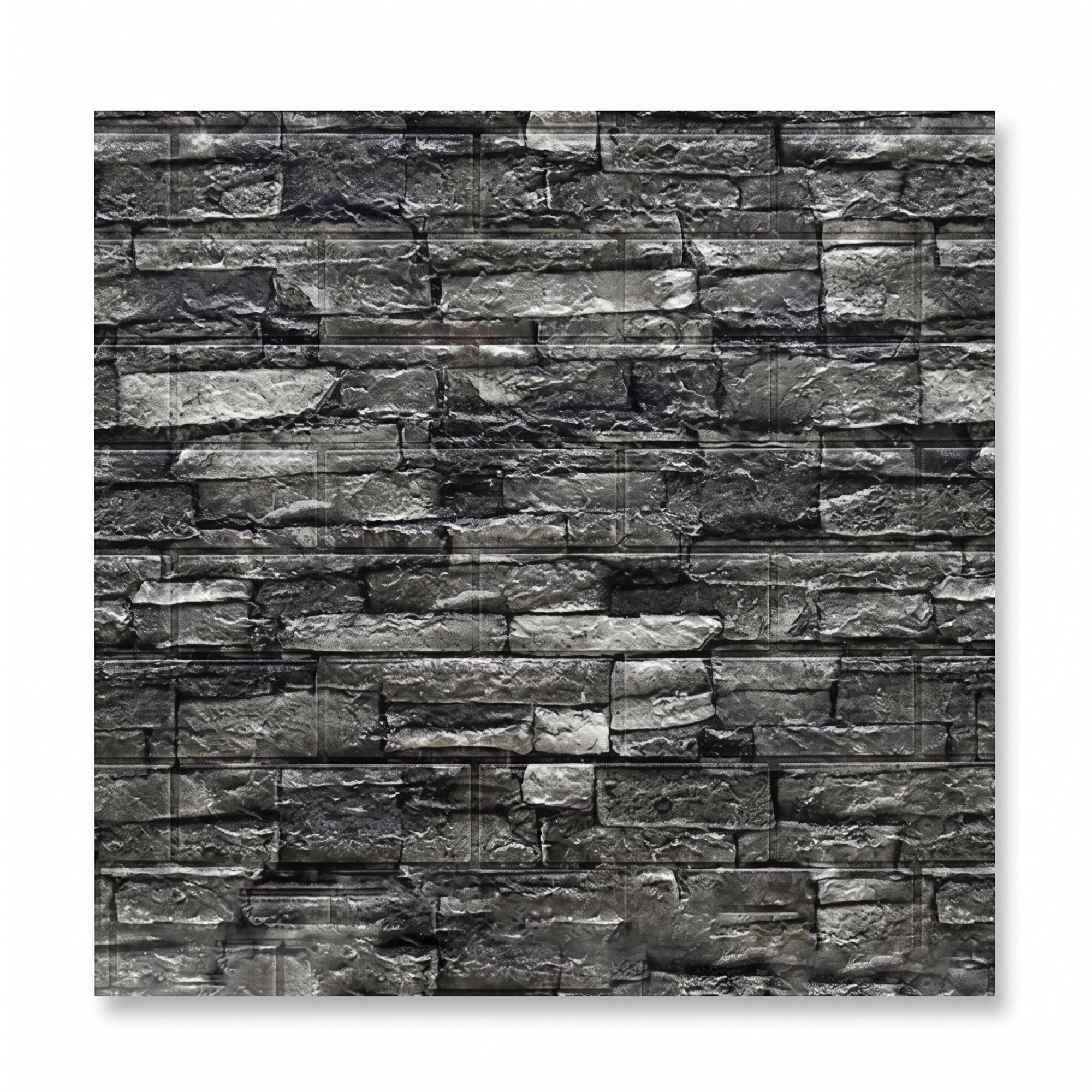 Tapet 3D Autoadeziv Piatra Gri, Set 10 Panouri Decorative, 70 x 77 cm, Grosime 3mm 1