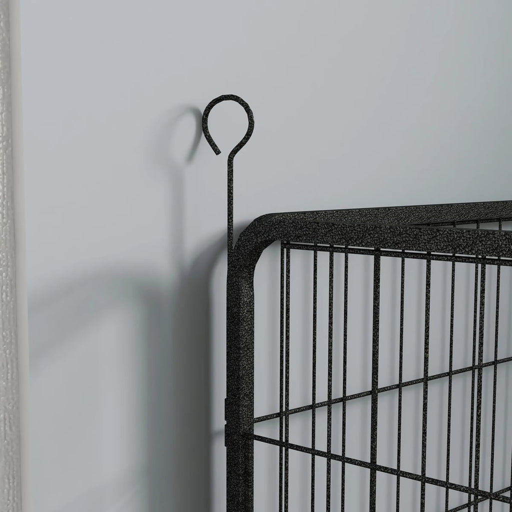 Tarc metalic pliabil pentru câini, mărimea S, 82×82×60, culoare gri, siguranță sporită 5